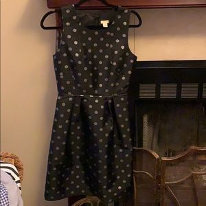 Silver polka dot j crew cocktail dress WORN ONCE